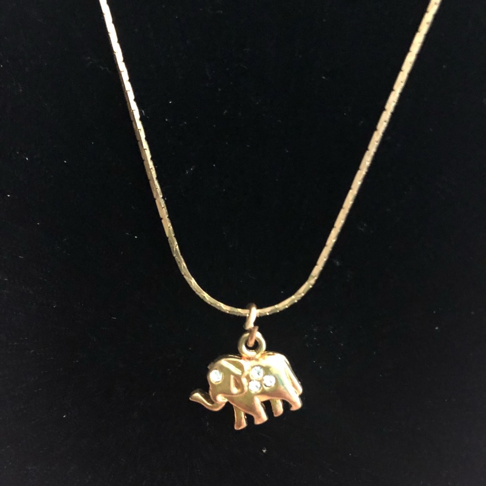 Gold Toned Elephant Necklace